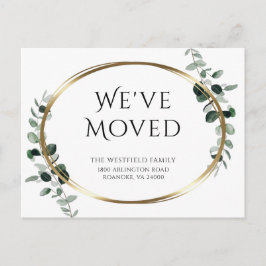 新規アドレスeucalyptus金ゴールド金属移動 案内ポストカード