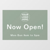 【新規オープン】ビジネスアワー オープンのお知らせ サググリーンロゴ ウィンドウサイン (シート)
