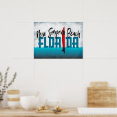 新規スミルナビーチフロリダサーフボードサーフィン ポスター (キッチン)