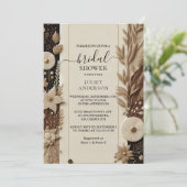 新規ファブリックベルベットレースリネン紙ブライダルシャワー 招待状 (スタンド正面)