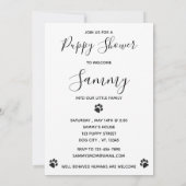 新規ペットドッグ子犬シャワーパーティー 招待状 (裏面)