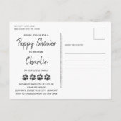 新規ペット新規パピーシャワー招待状 案内ポストカード (裏面)