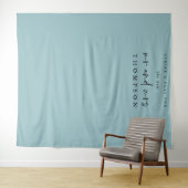 新規ミセス ネームの結婚式の写真の背景はターコイズブルー タペストリー (インサイチュ(横))