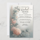 新規ユーカリプスレーストゥルダスティブルーブライダルシャワー 招待状 (正面)