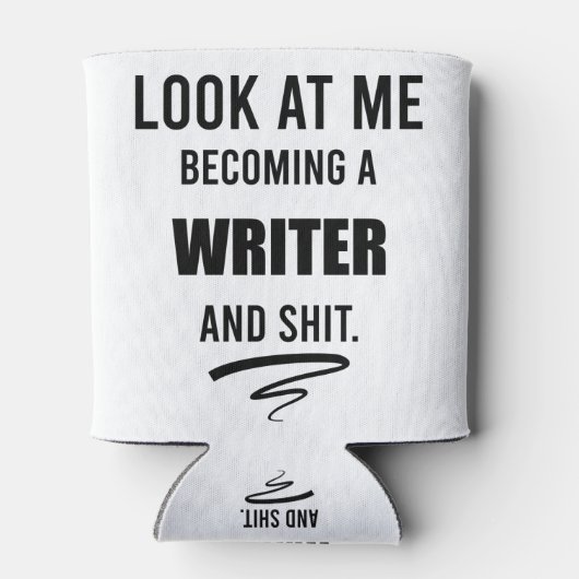 新規ライター作家おもしろい卒業シャツ用ギフト 缶クーラー (裏面)