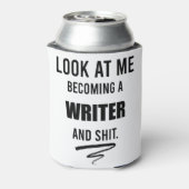 新規ライター作家おもしろい卒業シャツ用ギフト 缶クーラー (缶裏面)