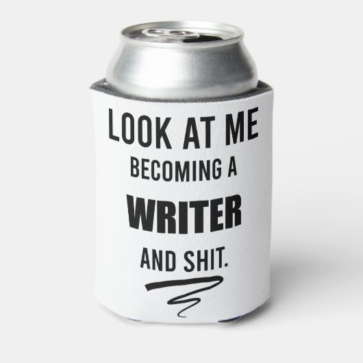 新規ライター作家おもしろい卒業シャツ用ギフト 缶クーラー (缶裏面)