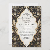 新規レトロアラビアエキゾチックはっきりしたダマスクブライダルシャワー 招待状 (正面)