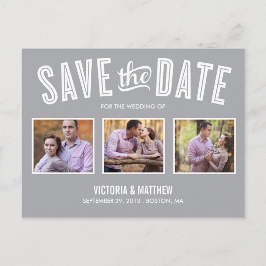 新規レトロ | セーブ・ザ・デート案内 案内ポストカード (正面)