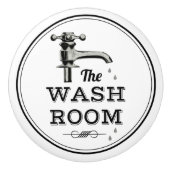 新規ヴィンテージ洗い室滴下水栓セラミックノブ セラミックノブ (正面)