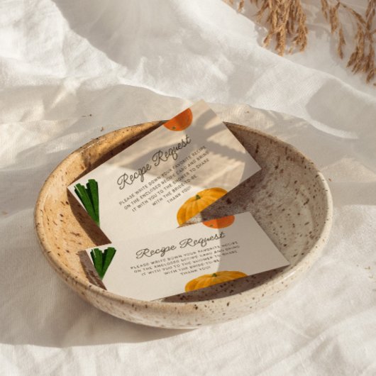 新規市場からのブライダルシャワーレシピ要求 エンクロージャーカード