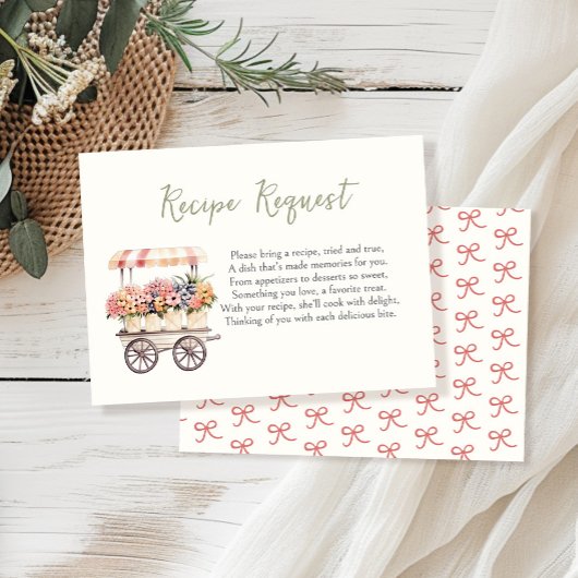 新規市場からのブライダルシャワーレシピ要求 エンクロージャーカード