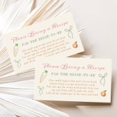 新規市場からのブライダルシャワーレシピ要求 エンクロージャーカード