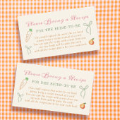 新規市場からのブライダルシャワーレシピ要求 エンクロージャーカード