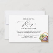 新規市場からのブライダルシャワーレシピ要求 招待状 (正面)