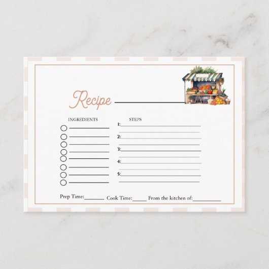 新規市場からのブライダルシャワーレシピ エンクロージャーカード (正面)