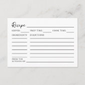 新規市場からのレシピ要求ブライダルシャワー エンクロージャーカード (裏面)