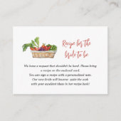 新規市場からのレシピ要求ブライダルシャワー エンクロージャーカード (正面)