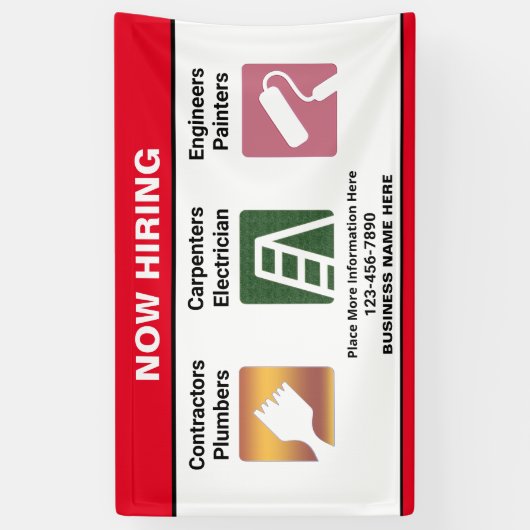 新規採用ビジネス名カスタムのバナー記号 横断幕 (縦)