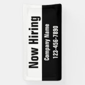 新規採用白黒会社名文字テンプレート 横断幕 (縦)