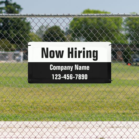 新規採用白黒会社名文字テンプレート 横断幕 (インサイチュ)