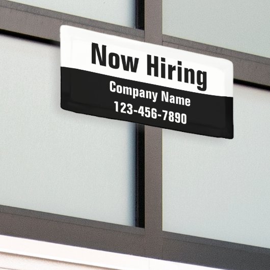 新規採用白黒会社名文字テンプレート 横断幕 (ビルの外側)