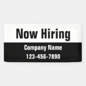 新規採用白黒会社名文字テンプレート 横断幕 (横)