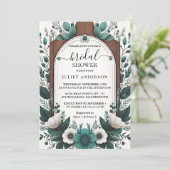 新規自然ガーデンプラントダークグリーンブライダルシャワー 招待状 (スタンド正面)