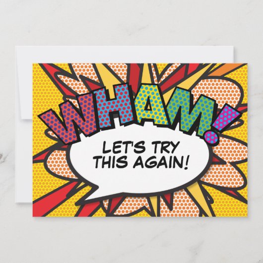 新規計画の日付の変更モダンおもしろい漫画 招待状 (正面)