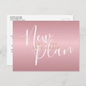 新規計画スクリプトの日付の変更バラ金ゴールド ポストカード (正面/裏面)