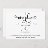 新計画の渦巻きが延期さ結婚れた発表 招待状 (正面/裏面)