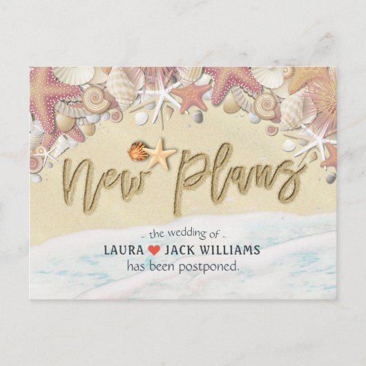 新計画の結婚延期ビーチ及び書簡 案内ポストカード (正面)