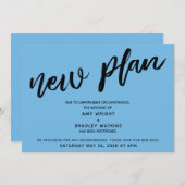 新計画延期結婚 クラシックブルーカード 招待状 (正面/裏面)