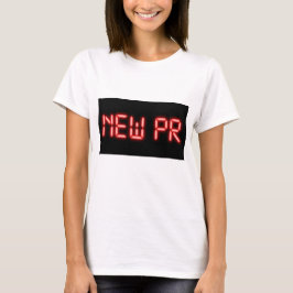 新記録走行マイルストーン 赤いネオン デジタルエフェクト Tシャツ