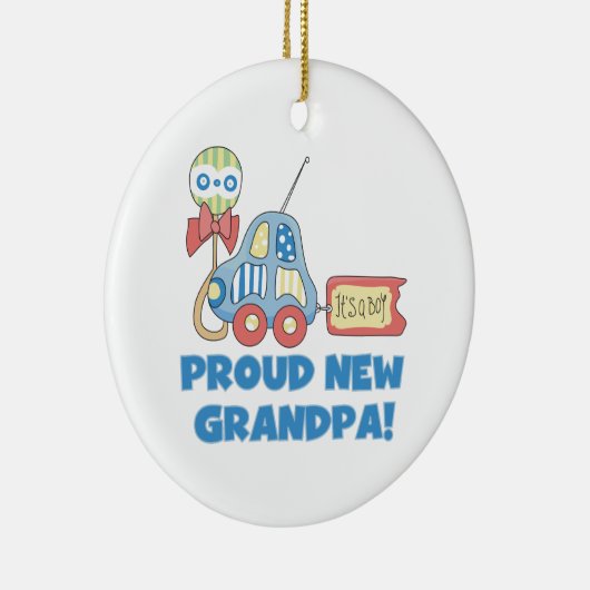 新誇りを持ったしいグランパカー男の子のプレゼント セラミックオーナメント (右)