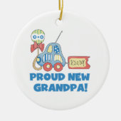 新誇りを持ったしいグランパカー男の子のプレゼント セラミックオーナメント (正面)