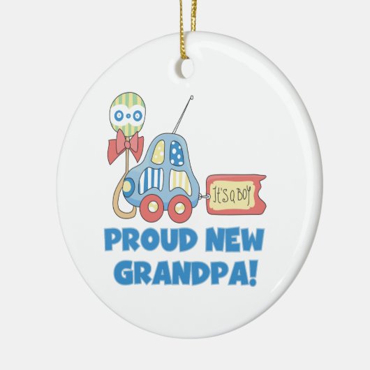 新誇りを持ったしいグランパカー男の子のプレゼント セラミックオーナメント (左)