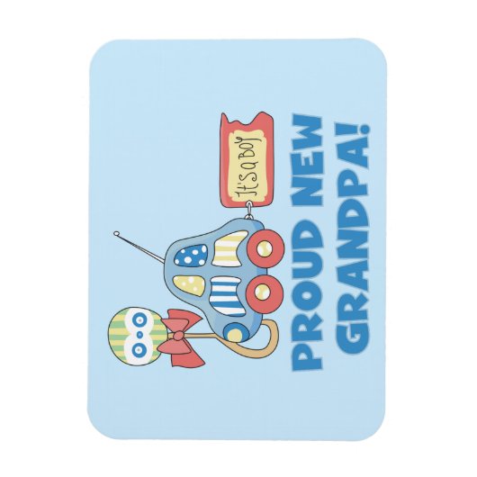 新誇りを持ったしいグランパカー男の子のプレゼント マグネット (縦)