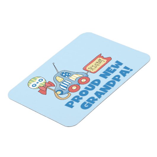 新誇りを持ったしいグランパカー男の子のプレゼント マグネット (左側)