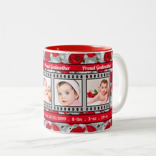 新誇りを持ったしいゴッドマザーレッドポピー4枚の写真 ツートーンマグカップ (正面右)