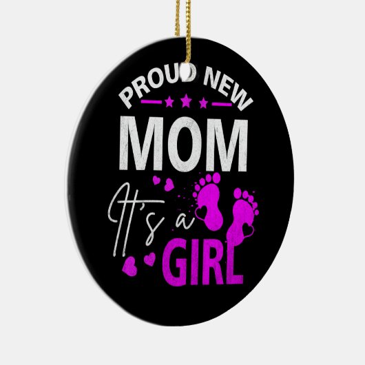 新誇りを持ったしいママ初めて女の子の新しいママ セラミックオーナメント (右)