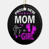 新誇りを持ったしいママ初めて女の子の新しいママ セラミックオーナメント (左)