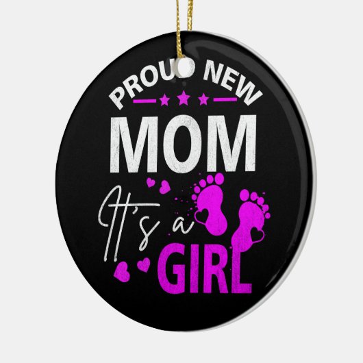 新誇りを持ったしいママ初めて女の子の新しいママ セラミックオーナメント (左)