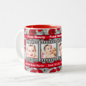 新誇りを持ったしいモミー赤いケシ4枚の写真 ツートーンマグカップ (正面左)