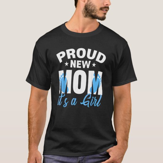 新誇りを持ったしい母の人生の男の子ジェンダーが父親を明かす Tシャツ (正面)