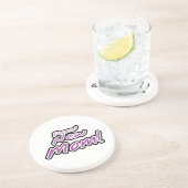 新誇りを持ったしい母の黒と紫の文字 コースター (側面)