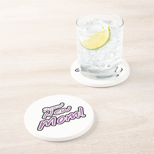 新誇りを持ったしい母の黒と紫の文字 コースター (側面)