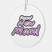 新誇りを持ったしい母の黒と紫の文字 セラミックオーナメント (左)