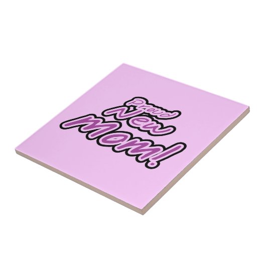 新誇りを持ったしい母の黒と紫の文字 タイル (側面)