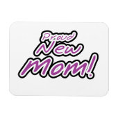 新誇りを持ったしい母の黒と紫の文字 マグネット (横)